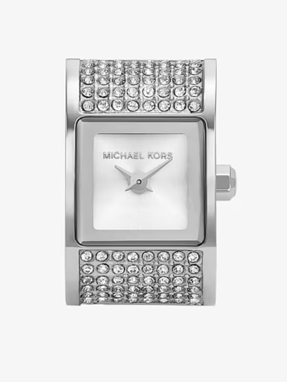 Michael Kors Silver Crystal-Accented Square Watch Module